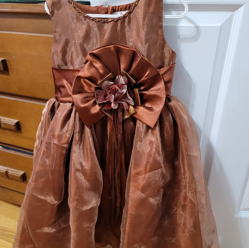 Autumn Coloured Wedding Flower Girl Dress